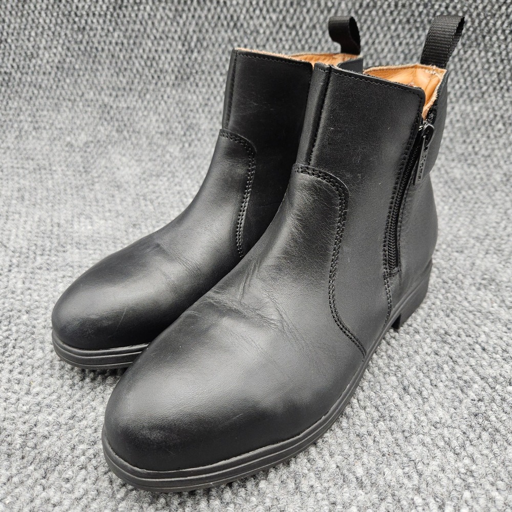 Xena Women's 8.5 Black Boots Omega Steel Toe Safety Leather Chelsea (No Insoles)